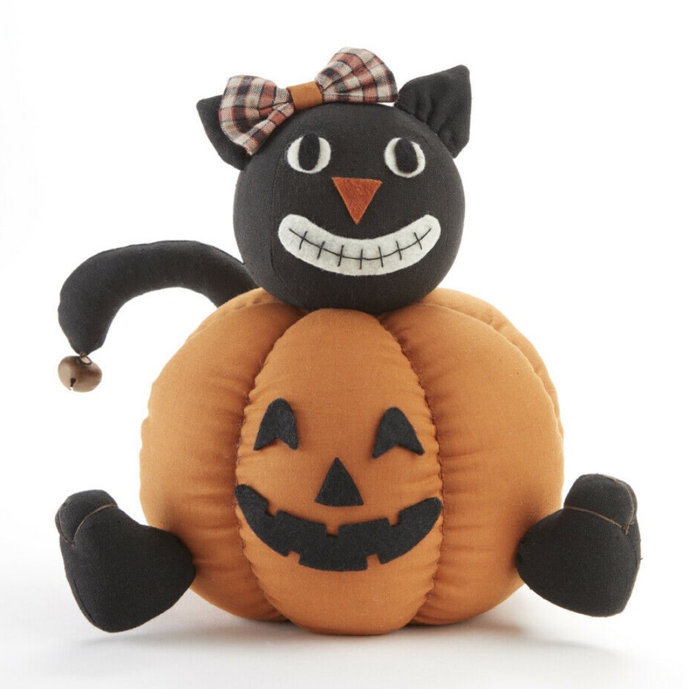🛍️  Black Cat n Pumpkin Halloween Decoration   NWT